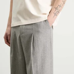 about:blank Herringbone Tailored Wide Leg Trouser
