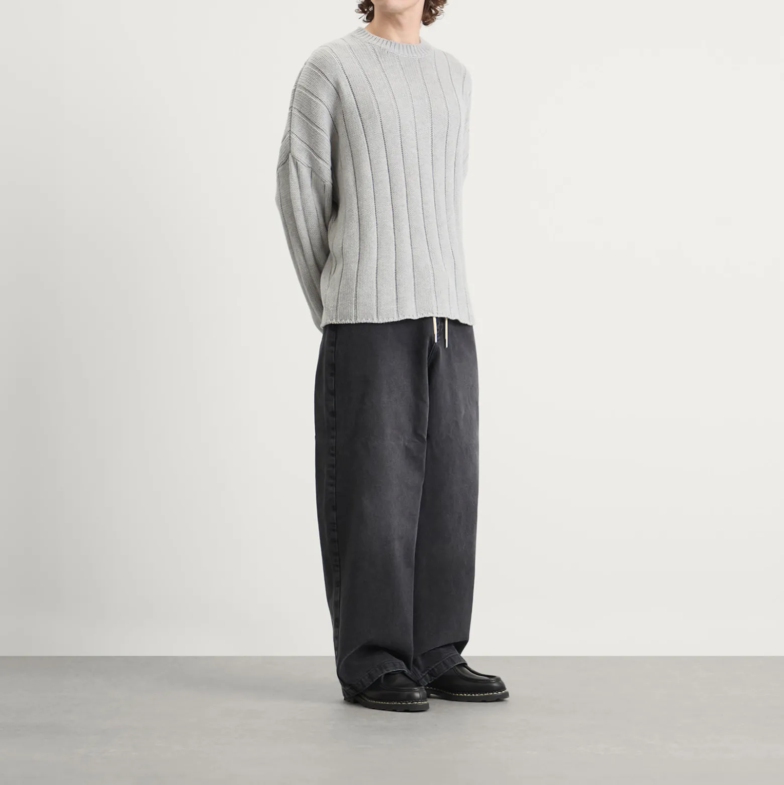 about:blank Large Rib Knit Crew