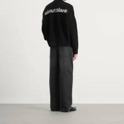 about:blank Mohair Knitted Logo Crewneck