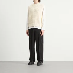 about:blank Moss Stitch Knitted Vest