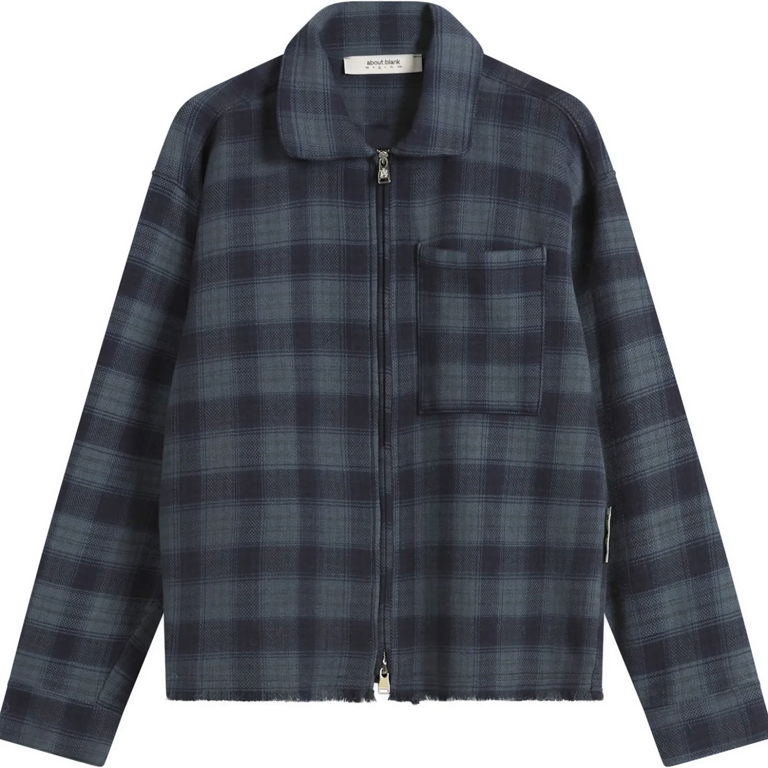 about:blank Plaid Zipped Overshirt