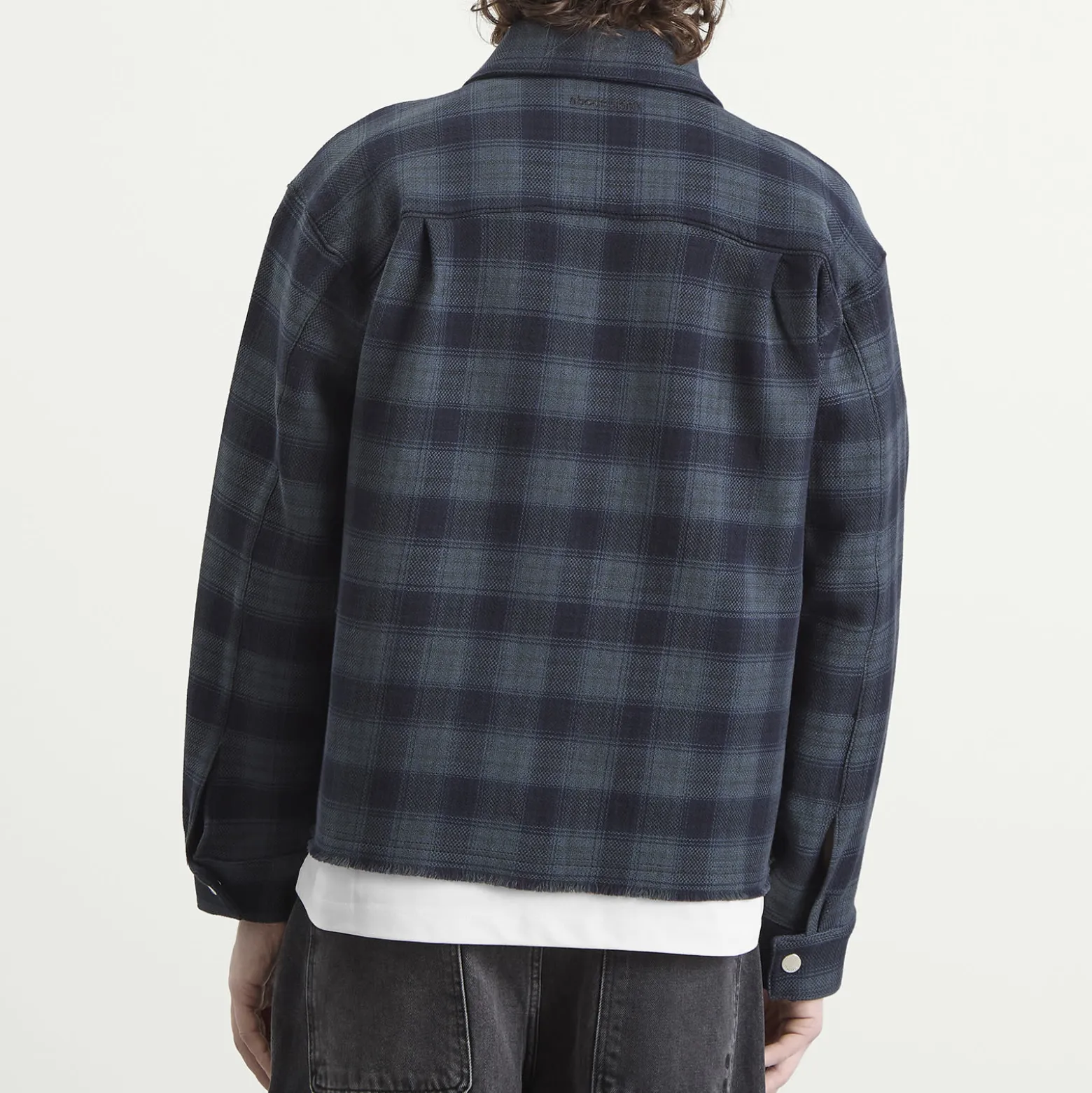 about:blank Plaid Zipped Overshirt