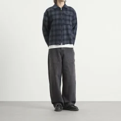 about:blank Plaid Zipped Overshirt