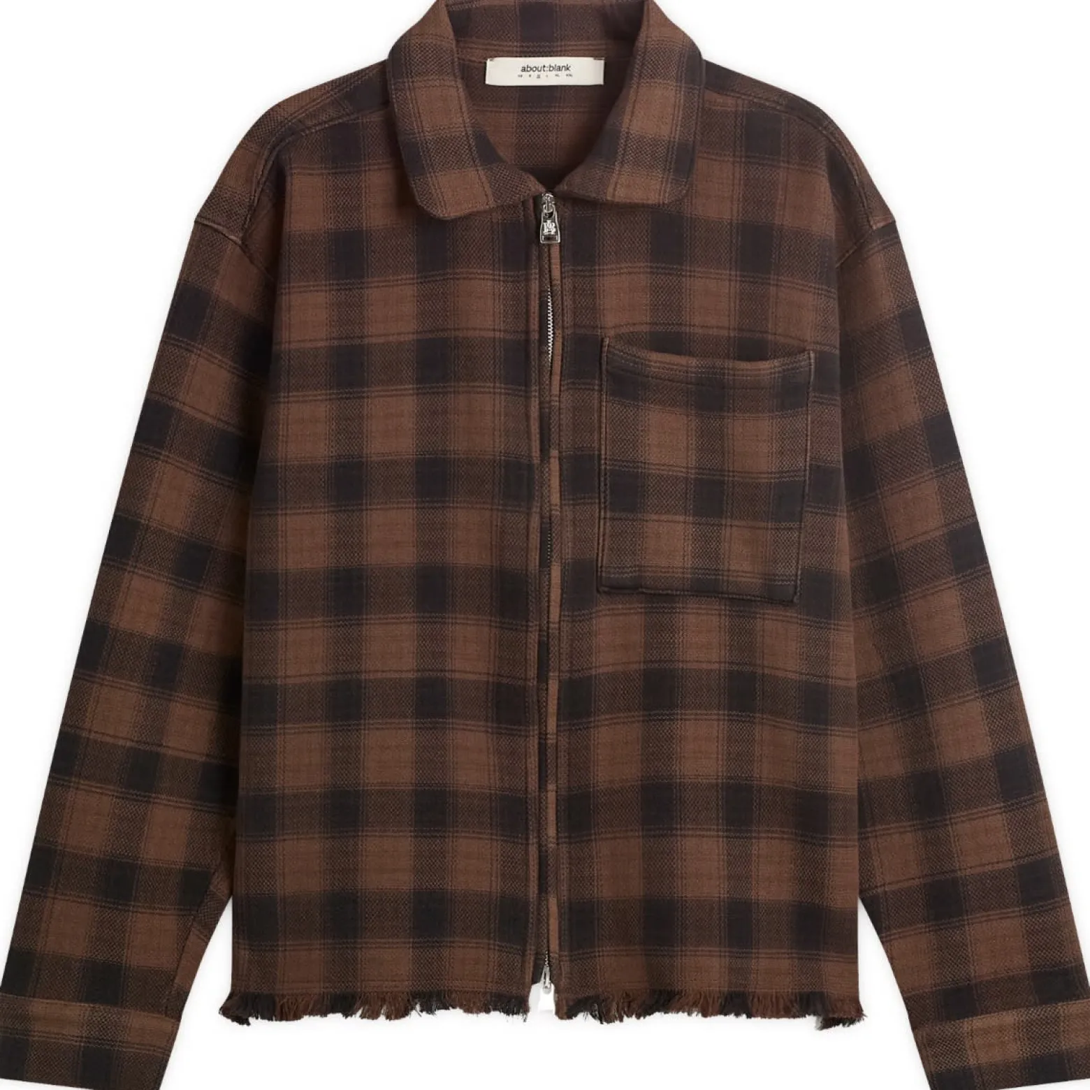 about:blank Plaid Zipped Overshirt