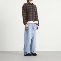 about:blank Plaid Zipped Overshirt