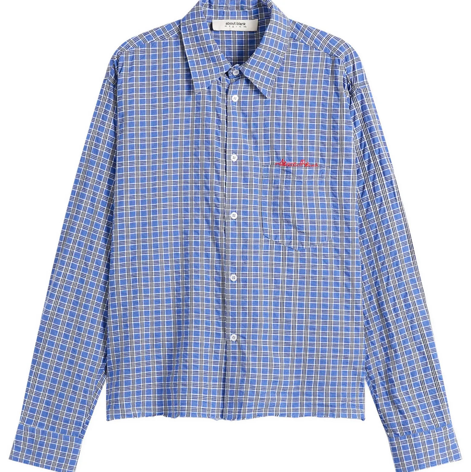 about:blank Raw Hem Check Shirt