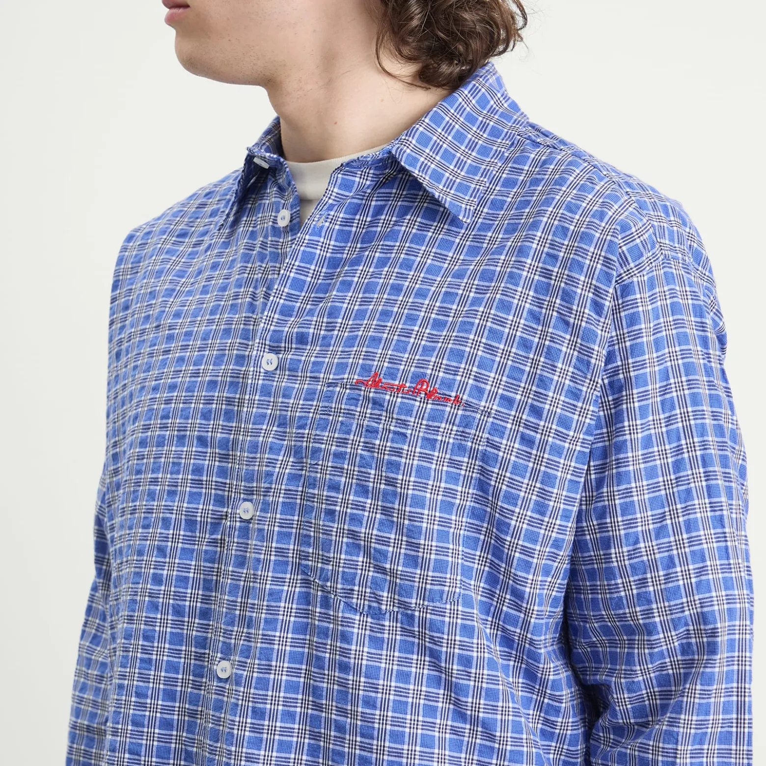 about:blank Raw Hem Check Shirt