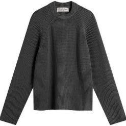about:blank Rib Mock Neck Crew