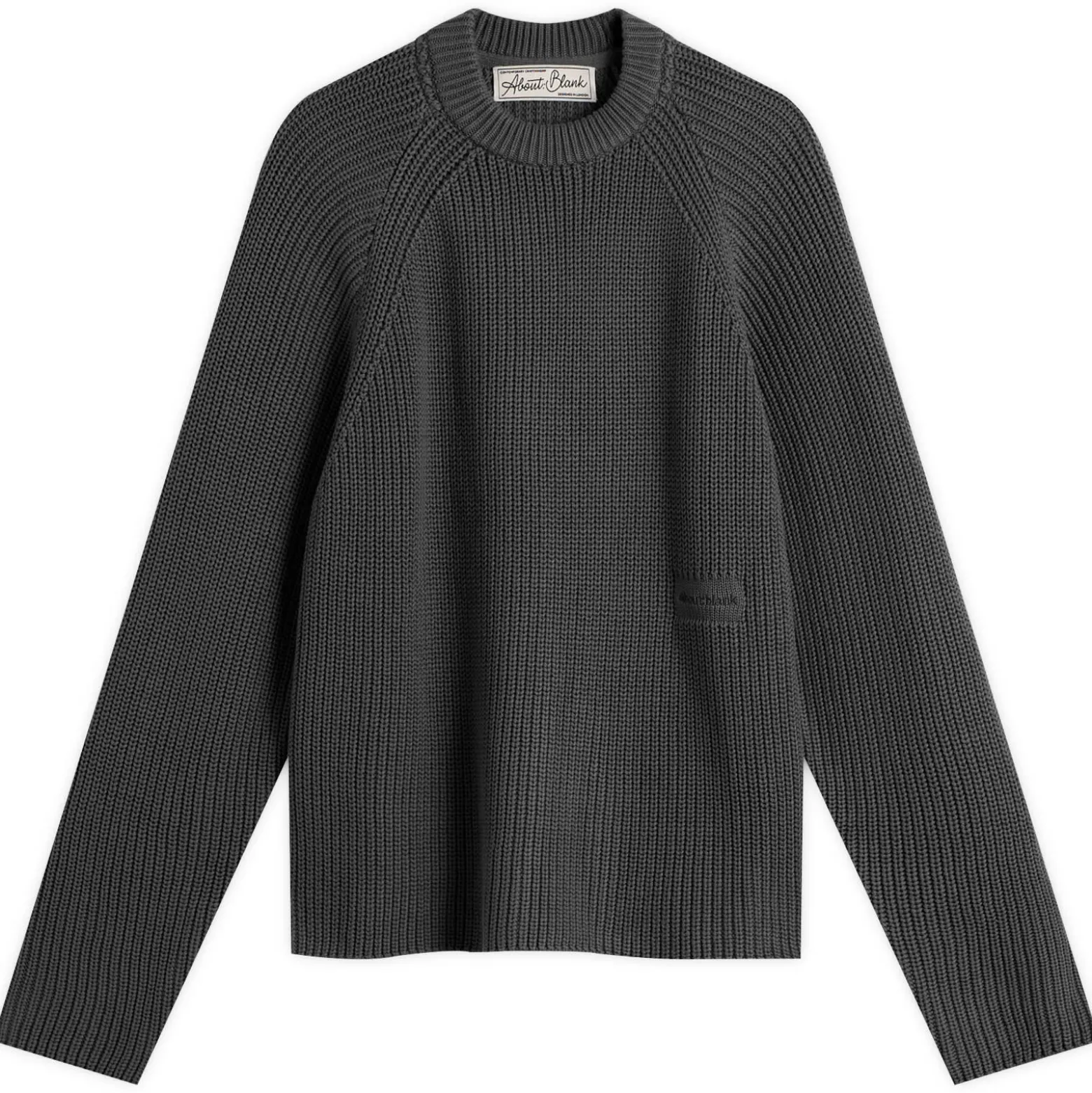 about:blank Rib Mock Neck Crew