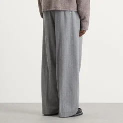 about:blank Wool Pinstripe Wide Leg Trouser