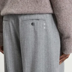 about:blank Wool Pinstripe Wide Leg Trouser