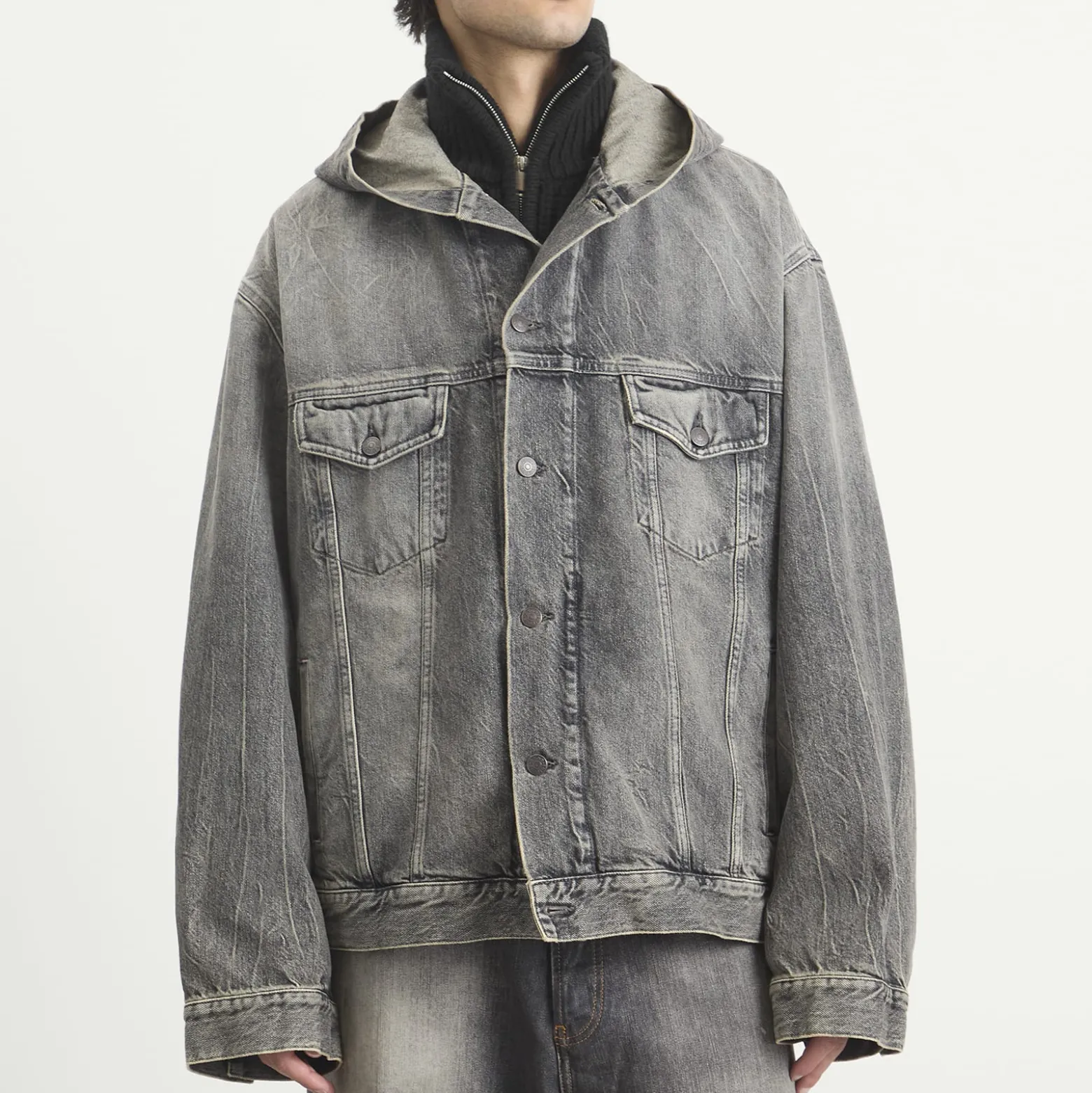 Acne Studios Gothik Wash Hooded Denim Jacket