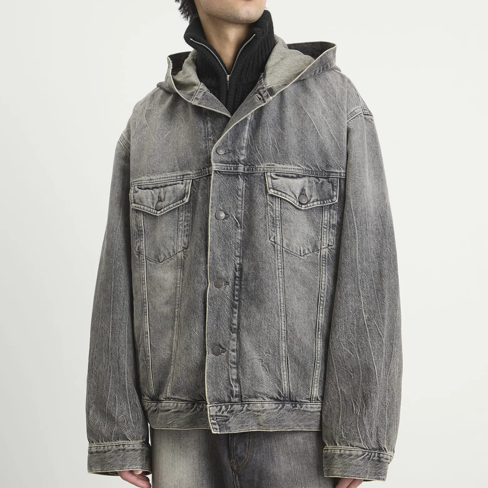 Acne Studios Gothik Wash Hooded Denim Jacket