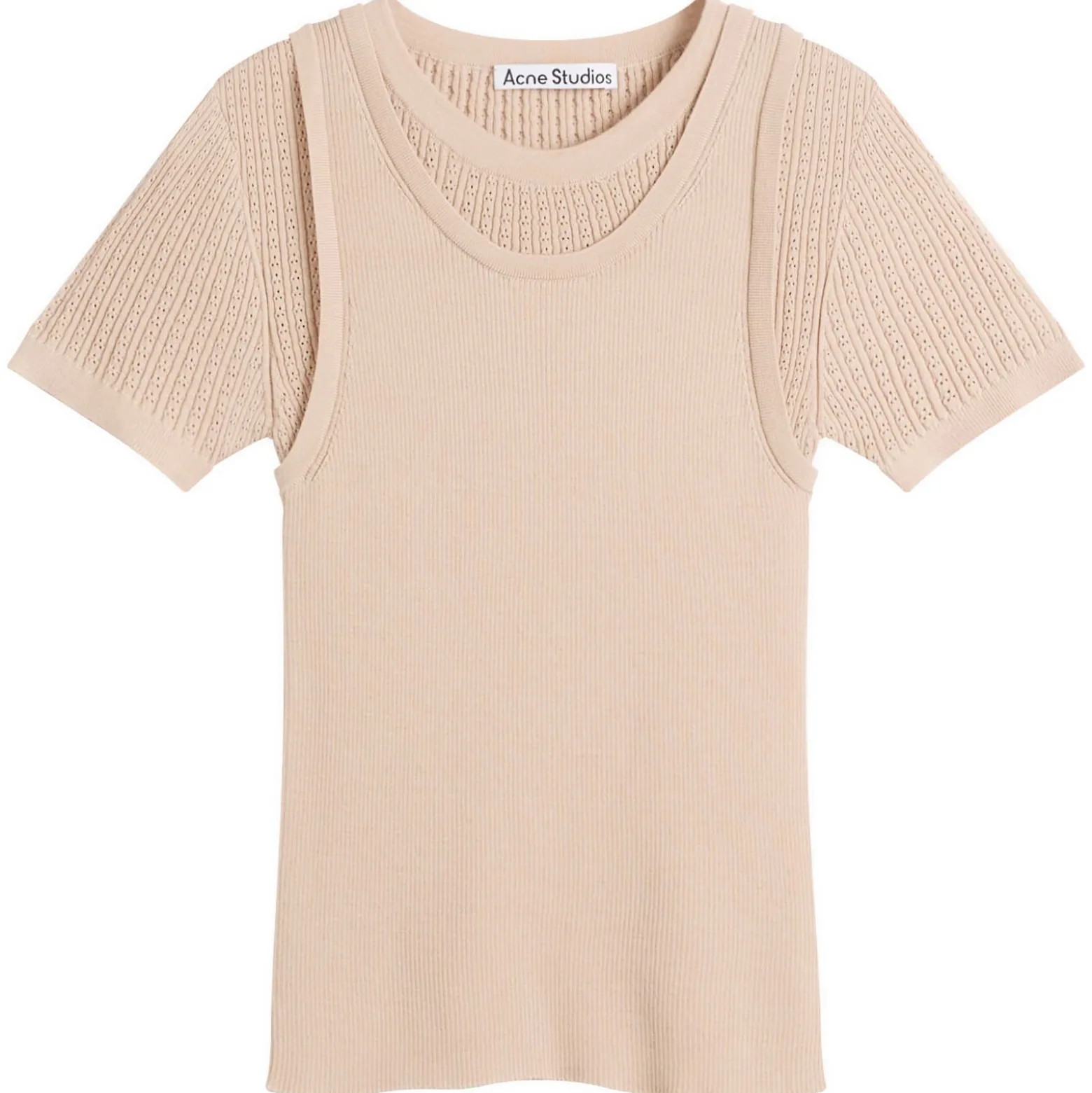 Acne Studios Kred Thin Ribs Layered T-Shirt