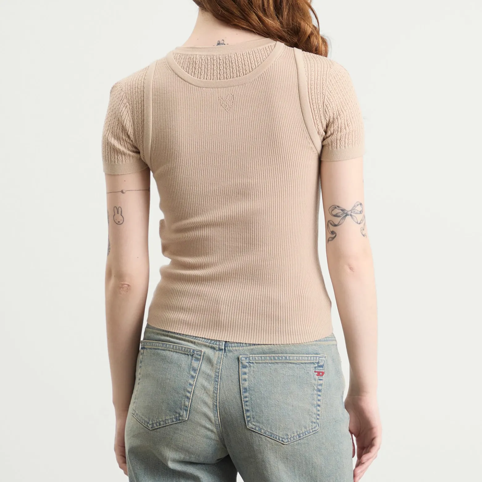 Acne Studios Kred Thin Ribs Layered T-Shirt