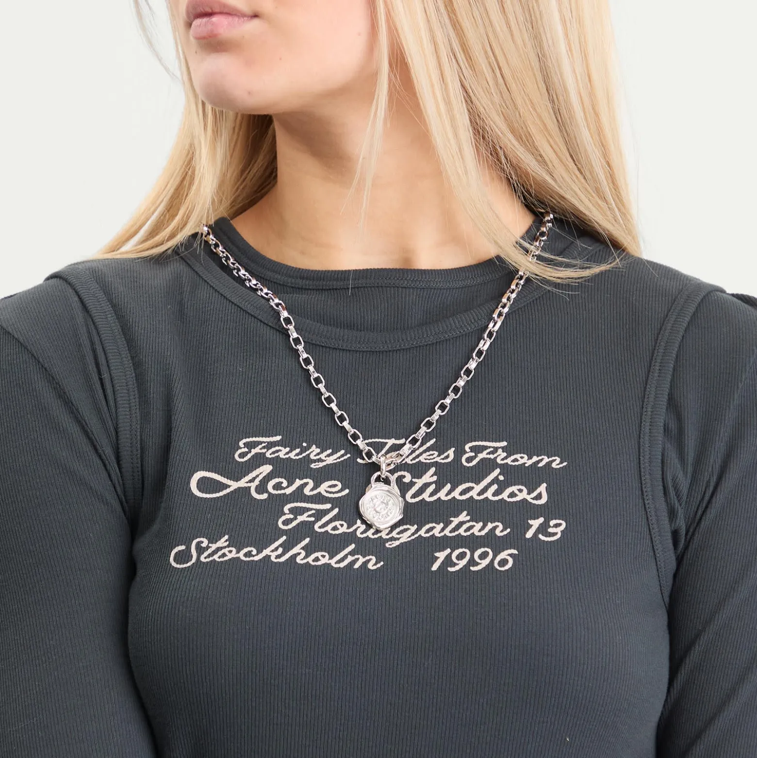 Acne Studios Stamp Pendant Necklace