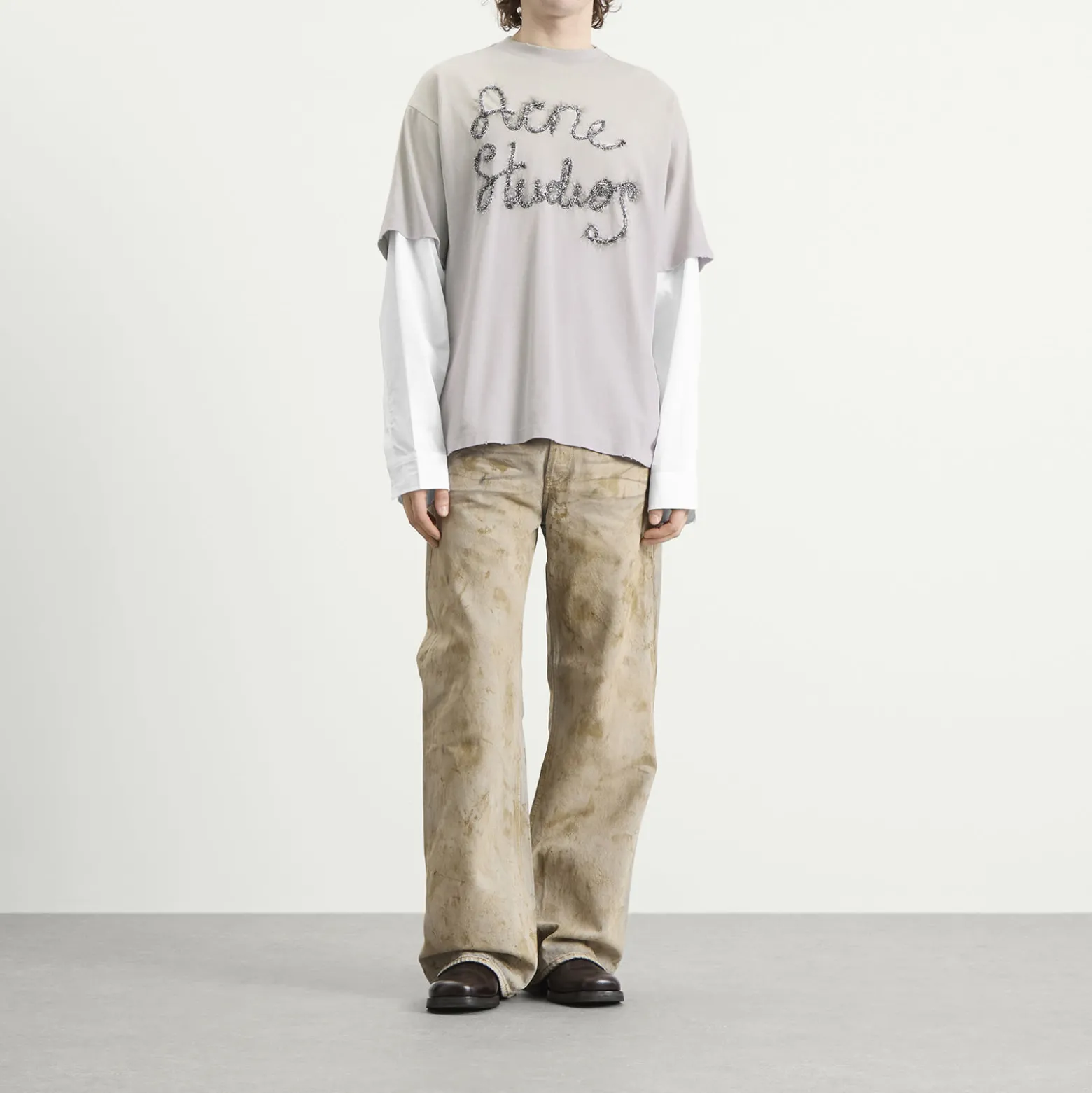 Acne Studios Tinsel Logo Double Sleeve T-Shirt
