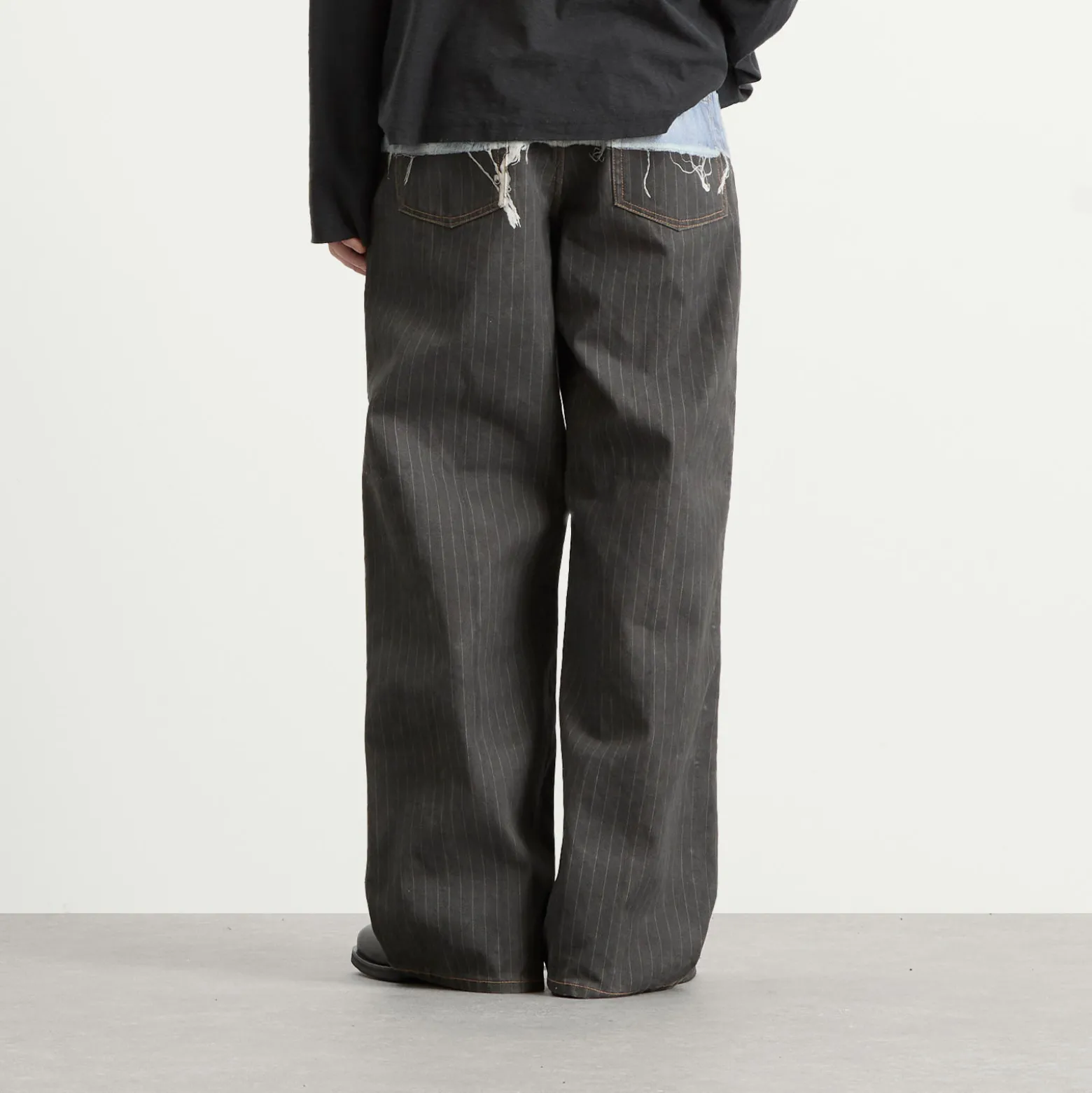 Acne Studios 1981 Trompe l’oeil Pinstripe Print Jeans