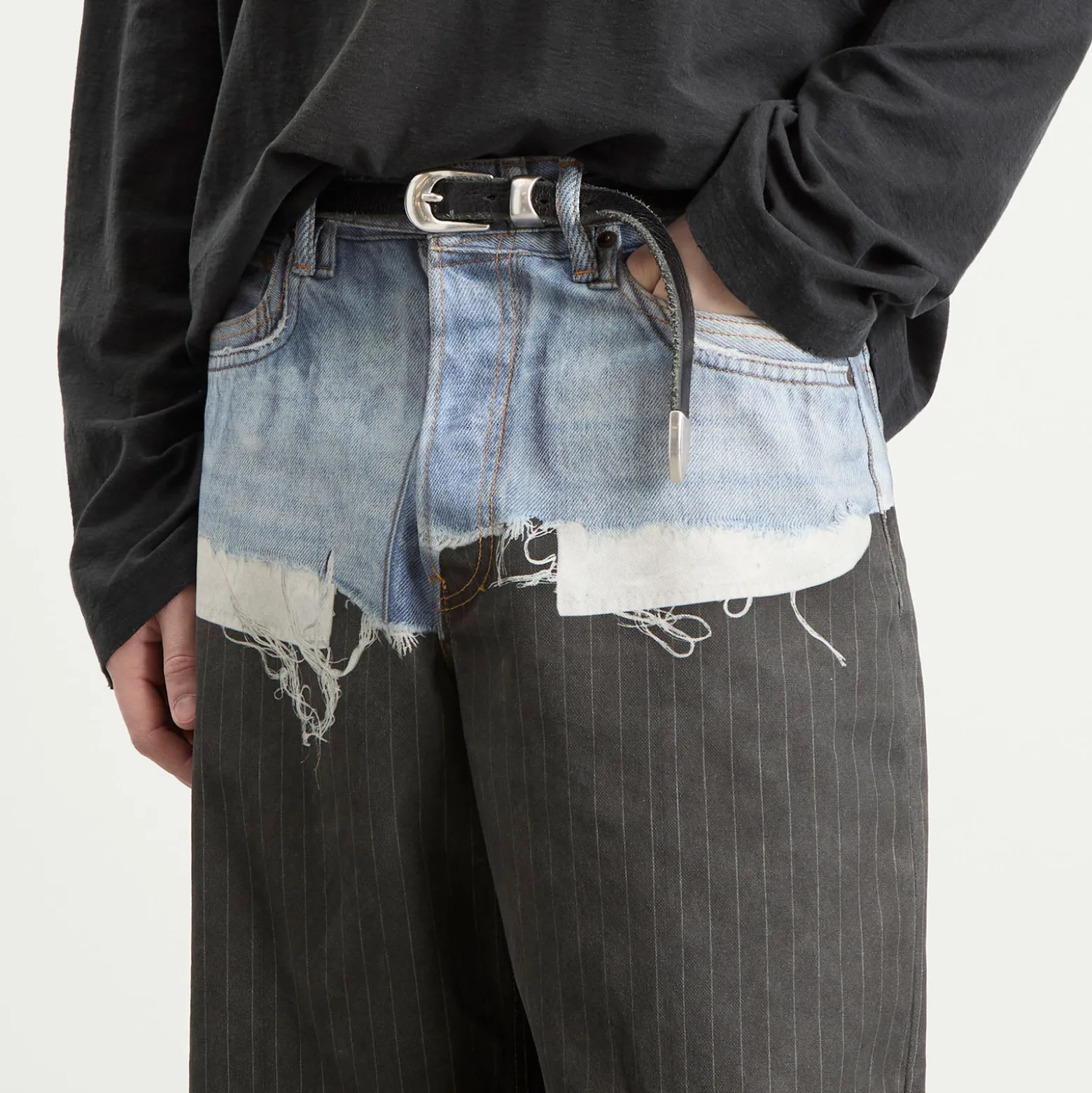Acne Studios 1981 Trompe l’oeil Pinstripe Print Jeans