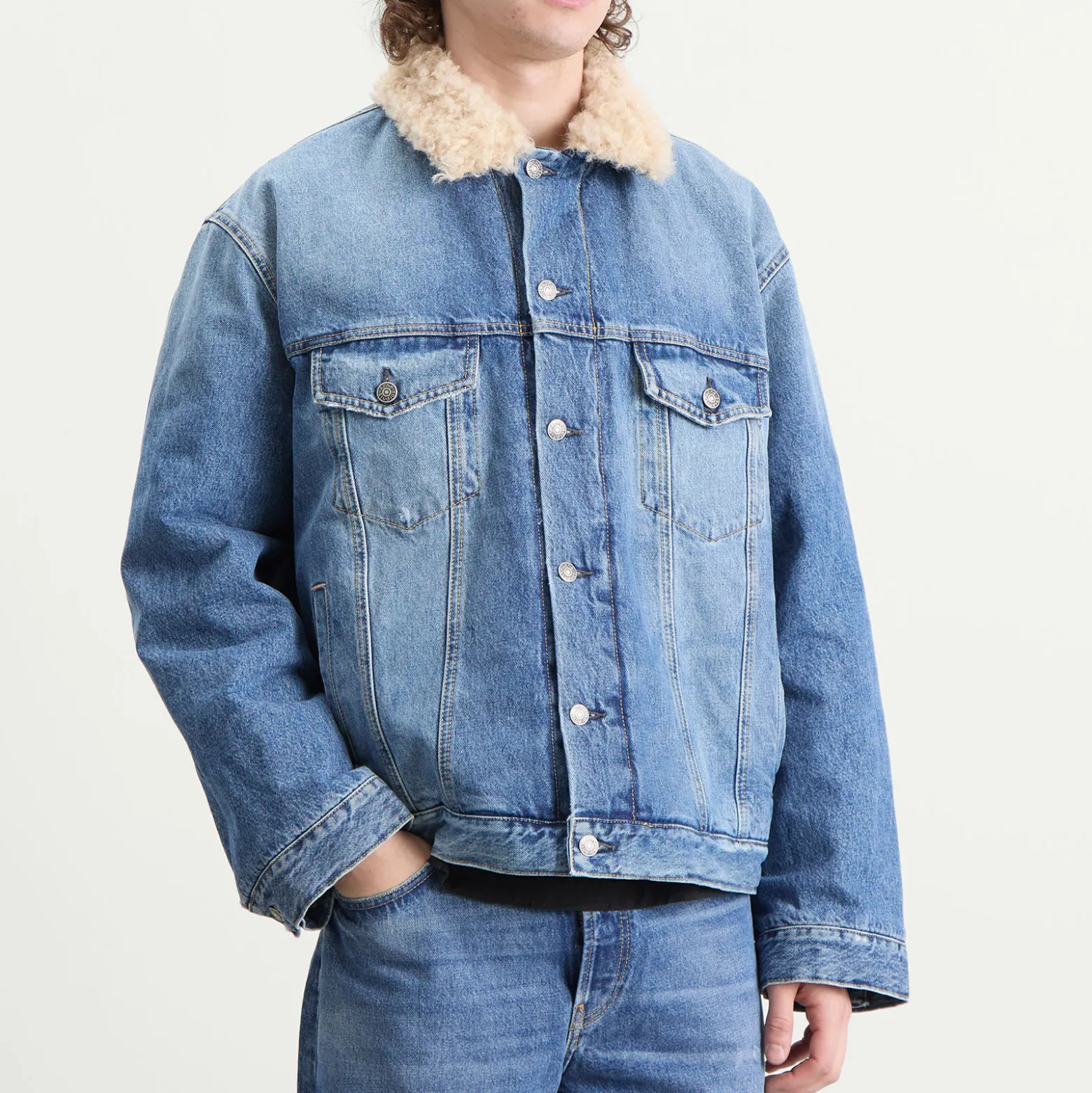 Acne Studios Vintage Blue Padded Robert Denim Jacket