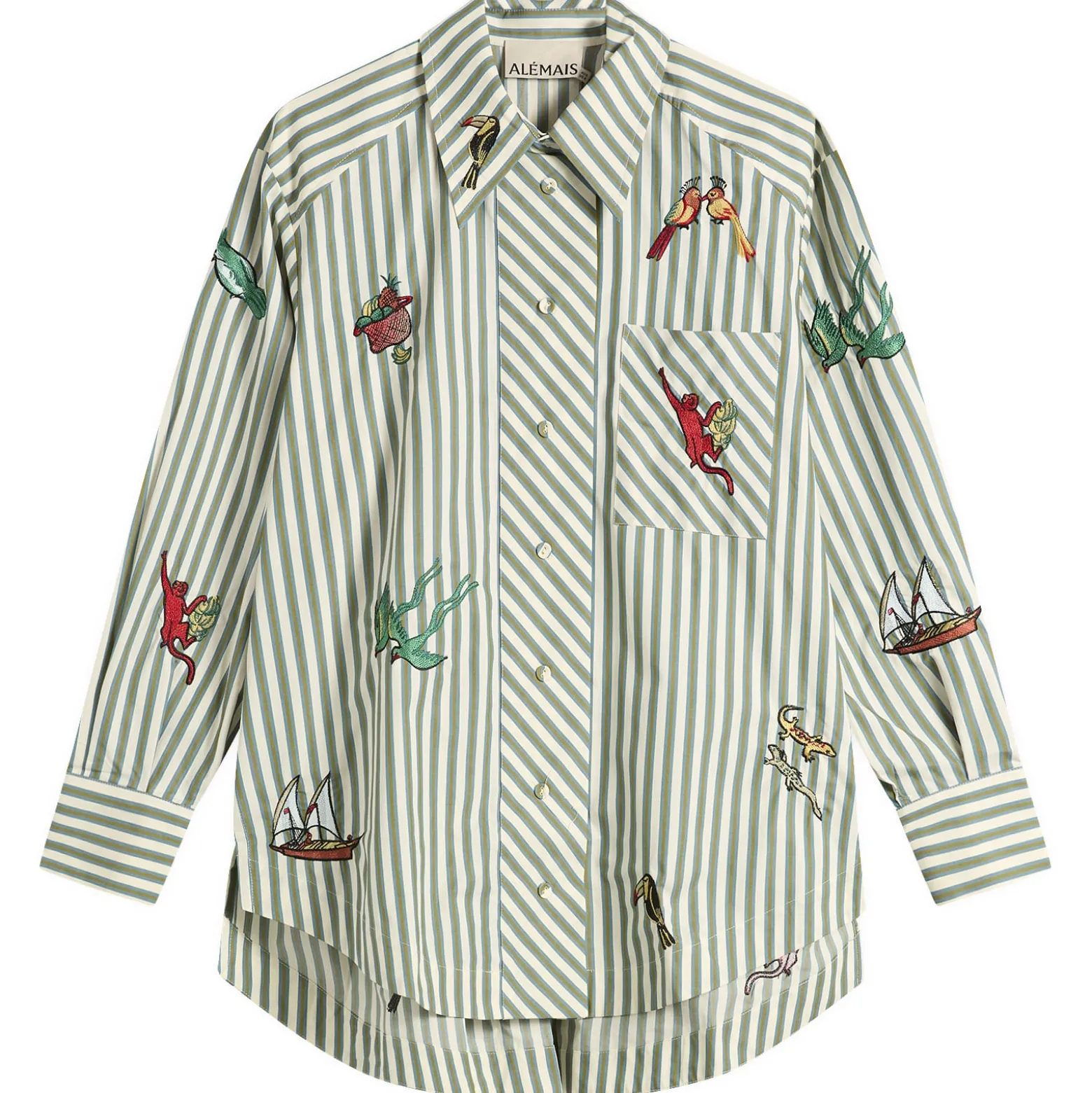 ALÉMAIS Bisou Embroidered Long Sleeve Shirt