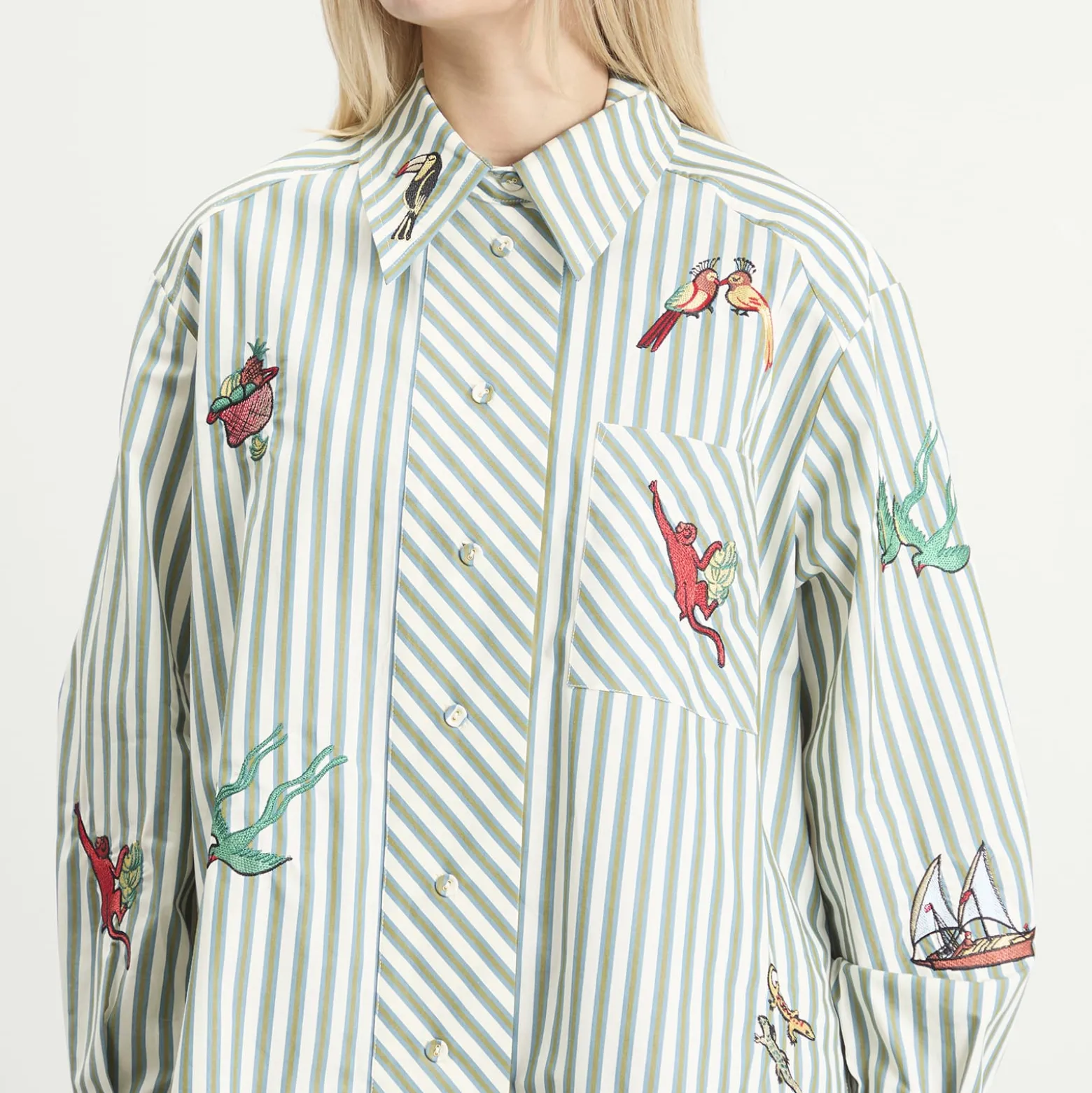 ALÉMAIS Bisou Embroidered Long Sleeve Shirt