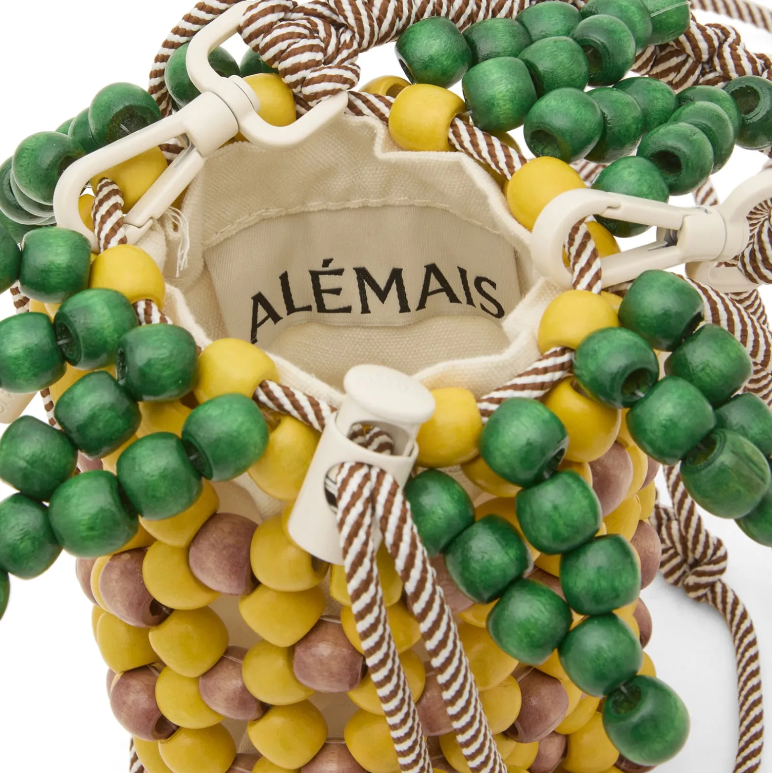 ALÉMAIS Wood Bead Pineapple Mini Bag