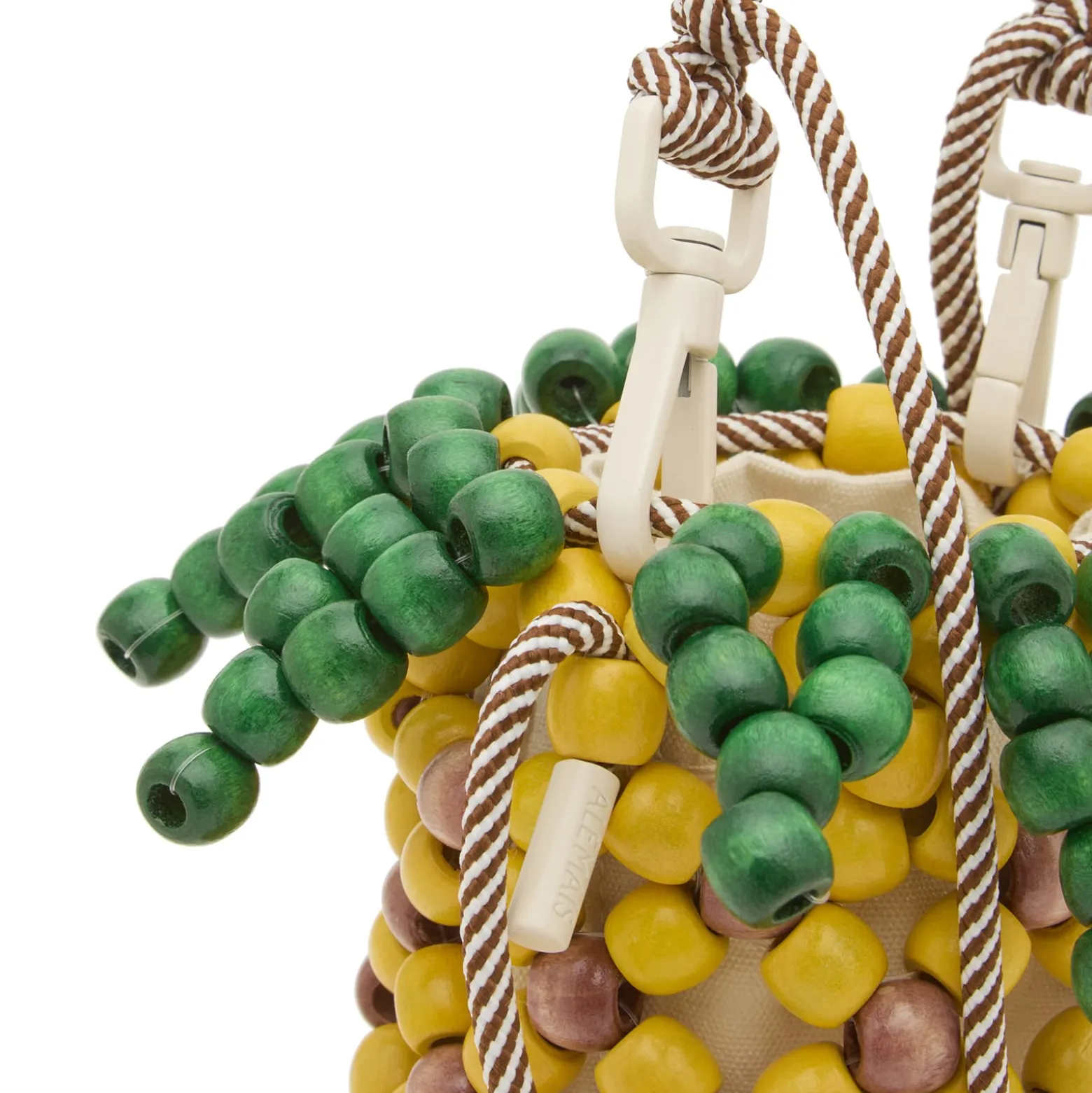 ALÉMAIS Wood Bead Pineapple Mini Bag