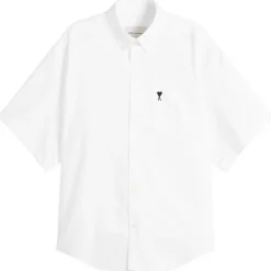 AMI Paris Boxy Short Sleeve Shirt With Embroidered ADC