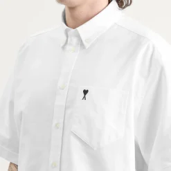 AMI Paris Boxy Short Sleeve Shirt With Embroidered ADC