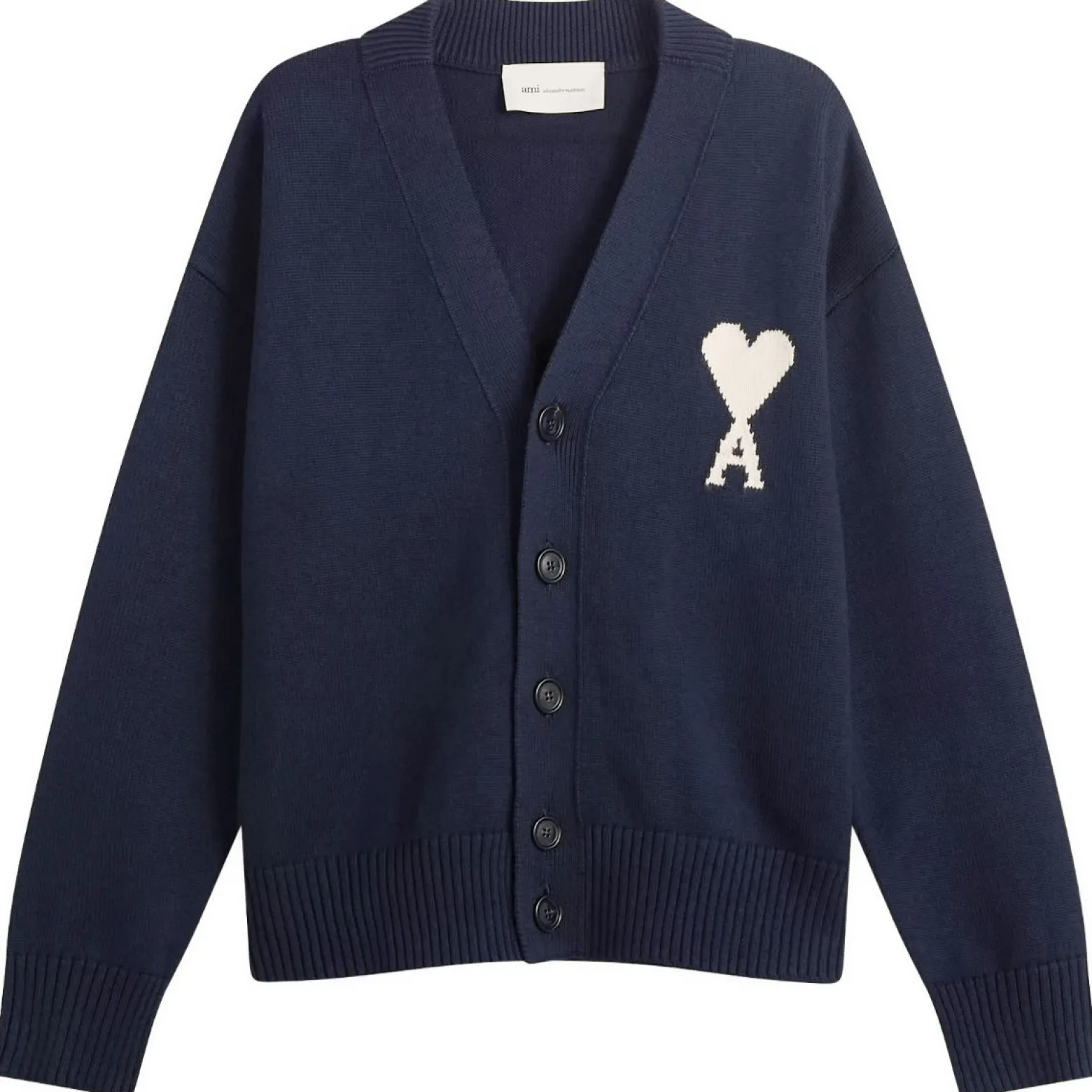 AMI Paris Cardigan With Contrasted Ami De Coeur