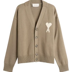 AMI Paris Cardigan With Contrasted Ami De Coeur