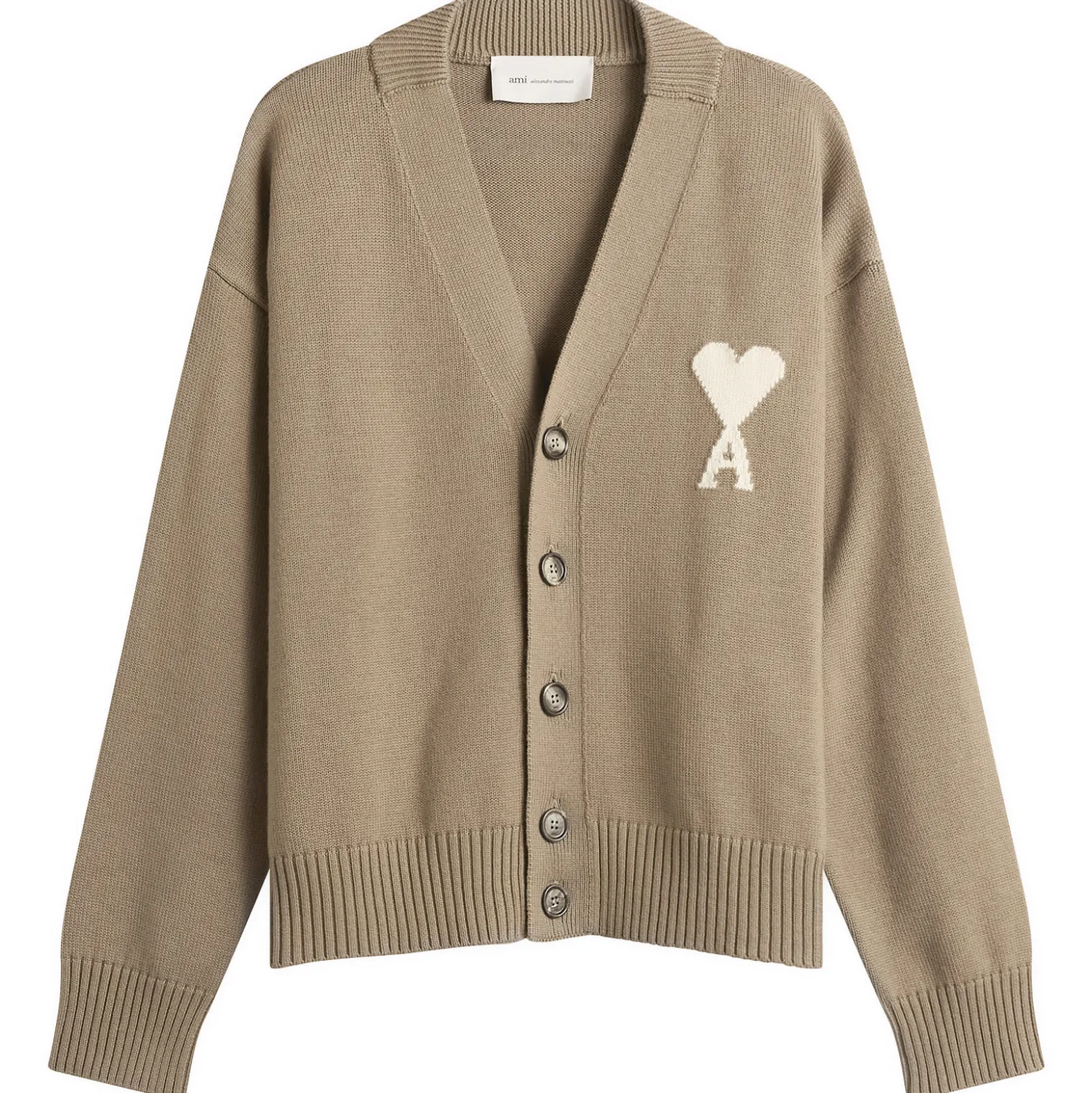 AMI Paris Cardigan With Contrasted Ami De Coeur
