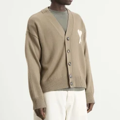 AMI Paris Cardigan With Contrasted Ami De Coeur