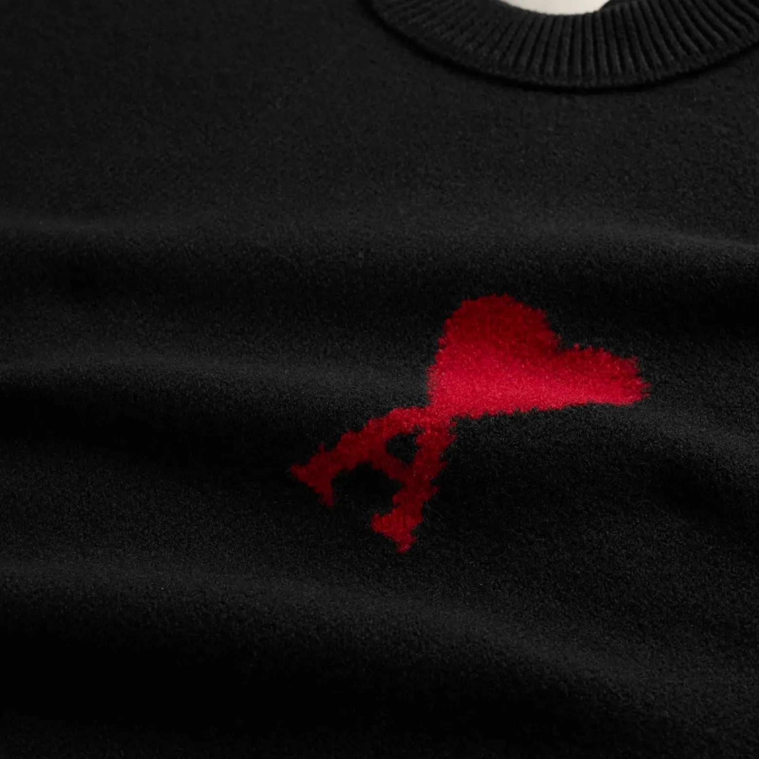 AMI Paris Crewneck Sweater With Contrasted Ami De Coeur