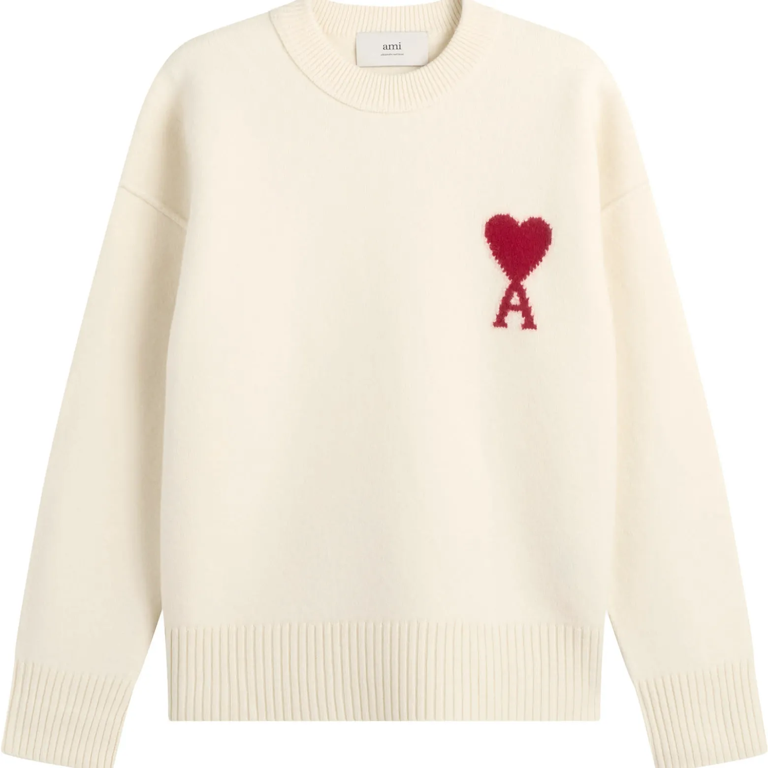 AMI Paris Crewneck Sweater With Contrasted Ami De Coeur