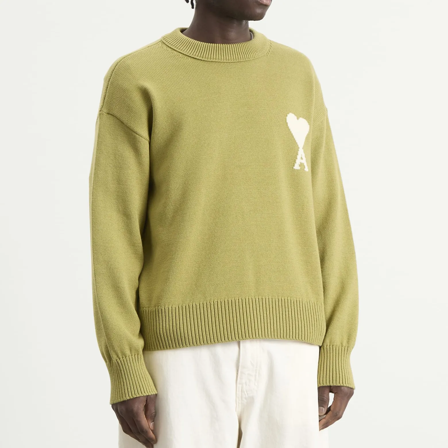 AMI Paris Crewneck Sweater With Contrasted Ami De Coeur