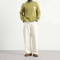 AMI Paris Crewneck Sweater With Contrasted Ami De Coeur
