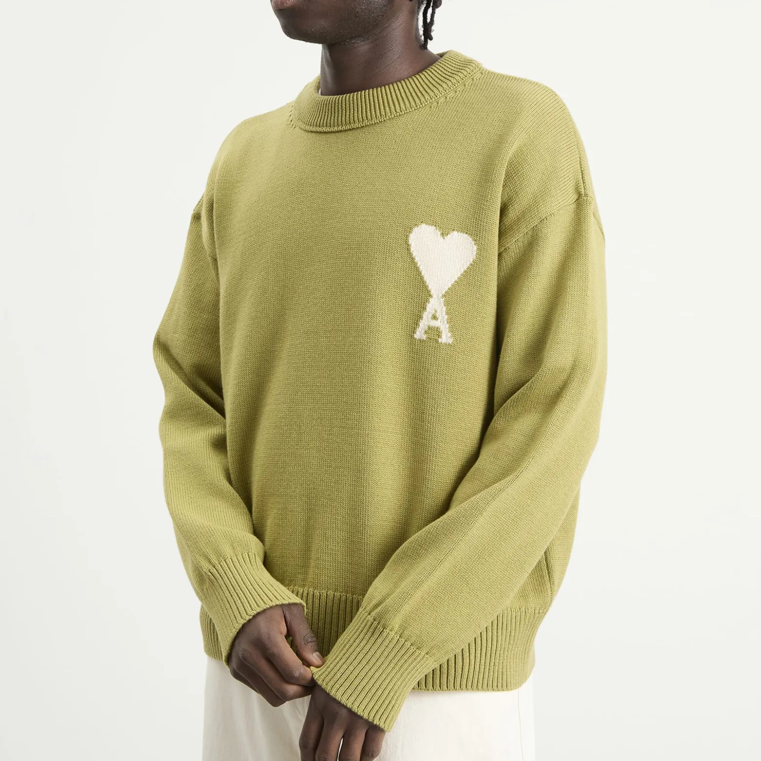 AMI Paris Crewneck Sweater With Contrasted Ami De Coeur