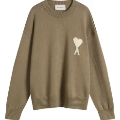 AMI Paris Crewneck Sweater With Contrasted Ami De Coeur