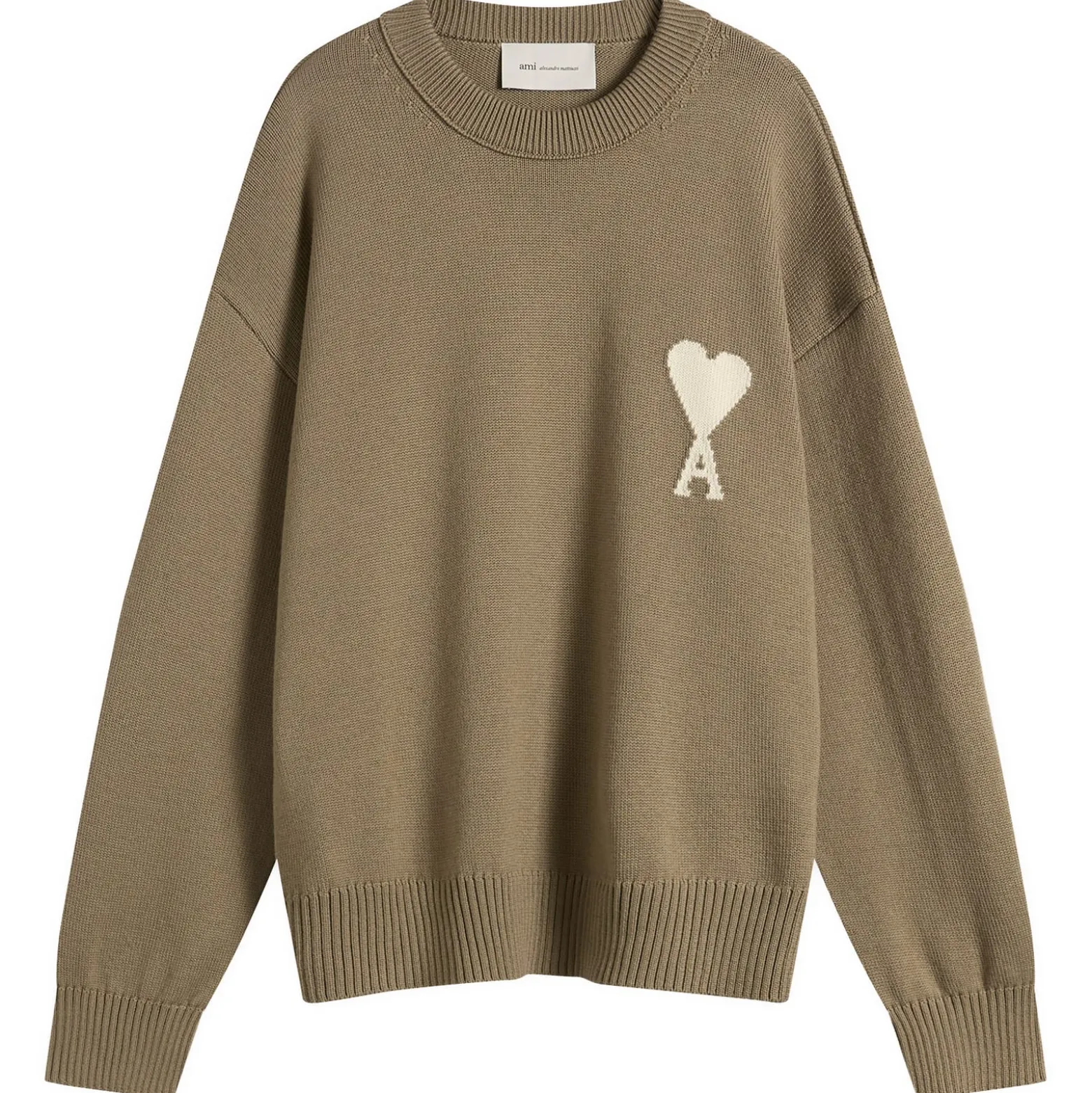 AMI Paris Crewneck Sweater With Contrasted Ami De Coeur