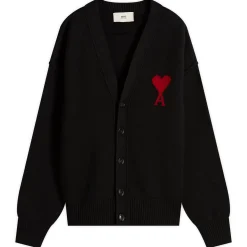 AMI Paris Felted Merino Wool Knit ADC Cardigan