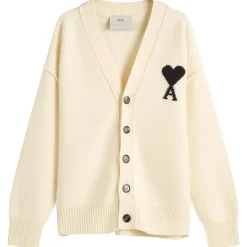 AMI Paris Felted Merino Wool Knit ADC Cardigan