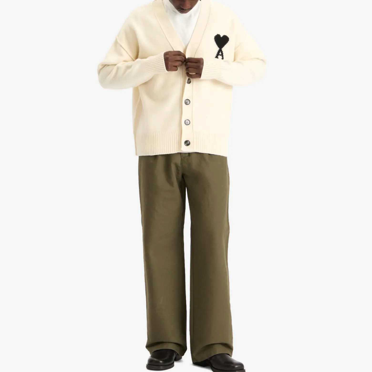 AMI Paris Felted Merino Wool Knit ADC Cardigan