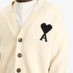 AMI Paris Felted Merino Wool Knit ADC Cardigan