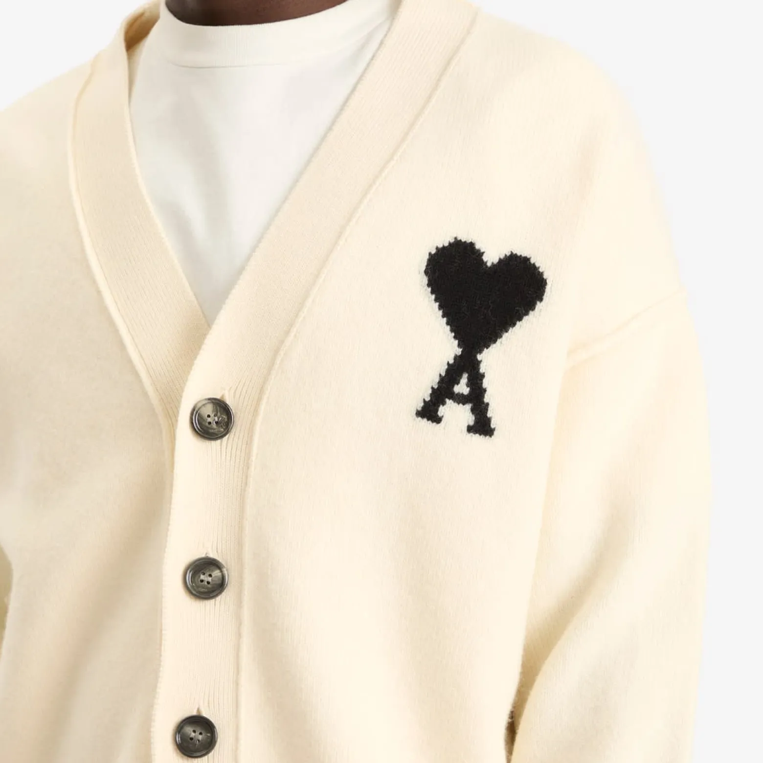 AMI Paris Felted Merino Wool Knit ADC Cardigan