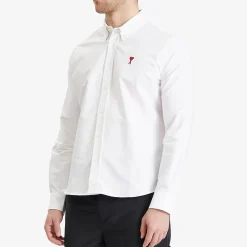 AMI Paris Heart Button Down Oxford Shirt