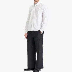 AMI Paris Heart Button Down Oxford Shirt