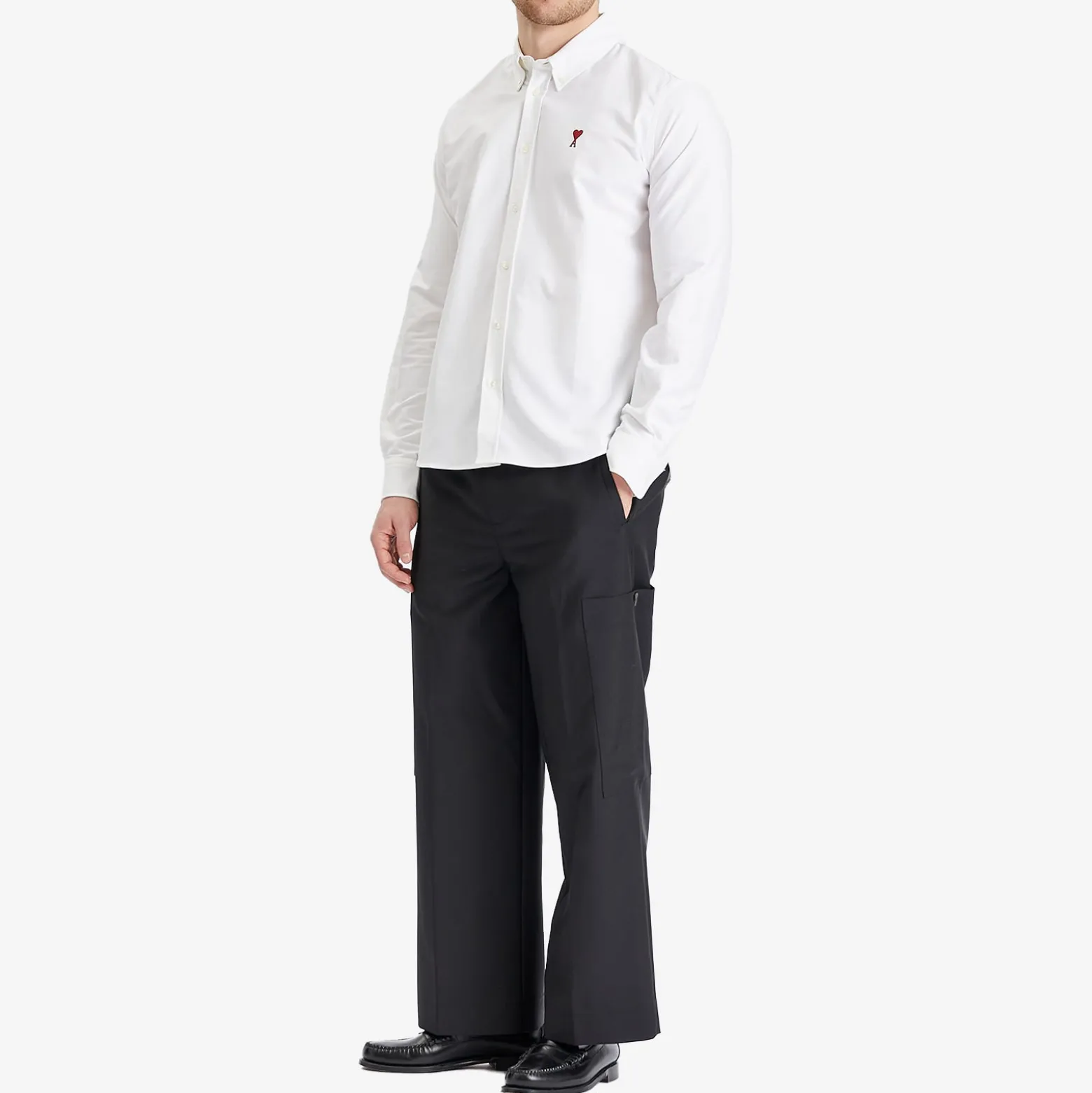 AMI Paris Heart Button Down Oxford Shirt