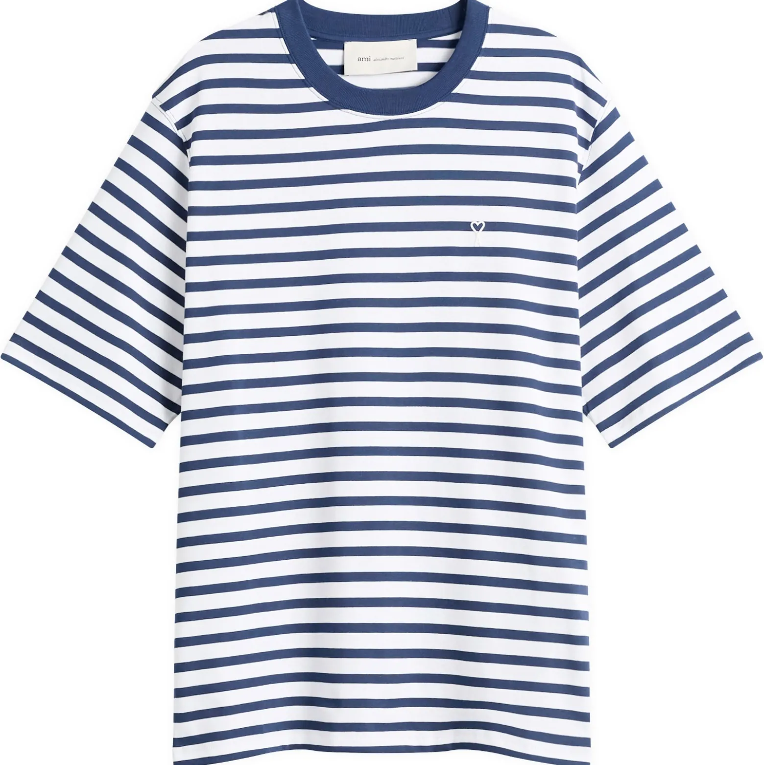 AMI Paris Short Sleeve Boxy Fit Mariniere T-Shirt